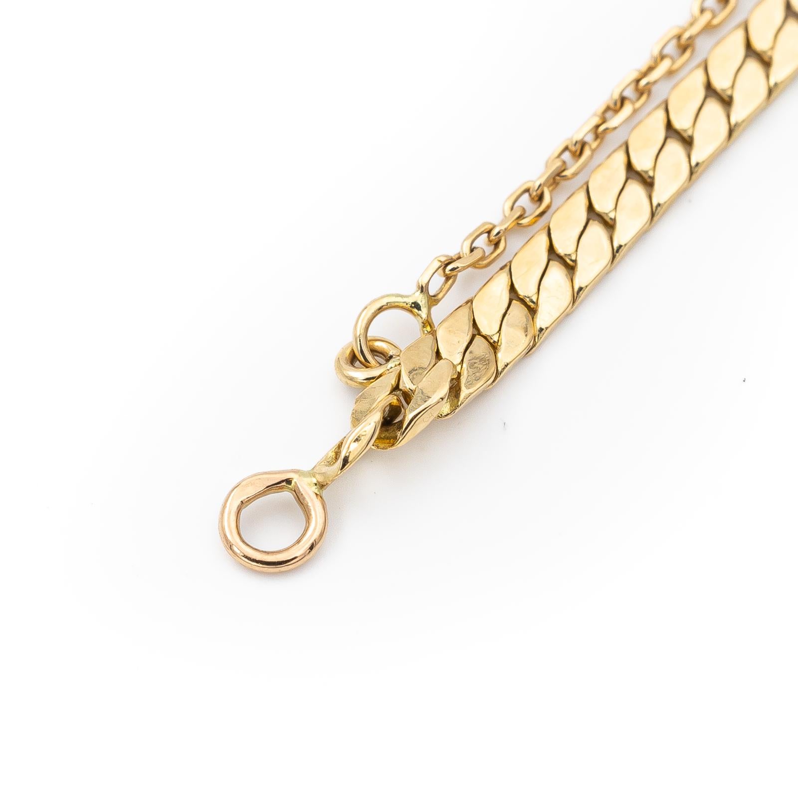 Bracelet Maille anglaise 18 cm X 4 mm Plaqué Or 18 Carats Bracelet Maille anglaise 18 cm X 4 mm Plaqué Or 18 Carats