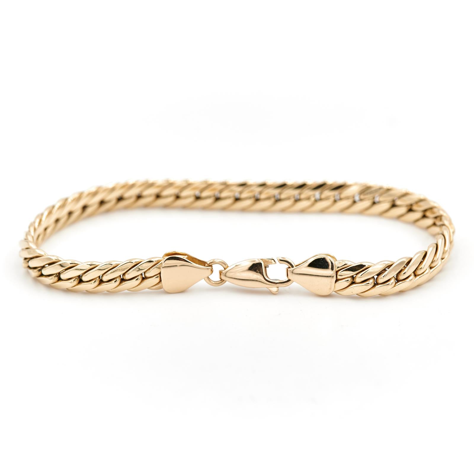 Bracelet en or jaune 18k, maille anglaise rivluxe Occasion