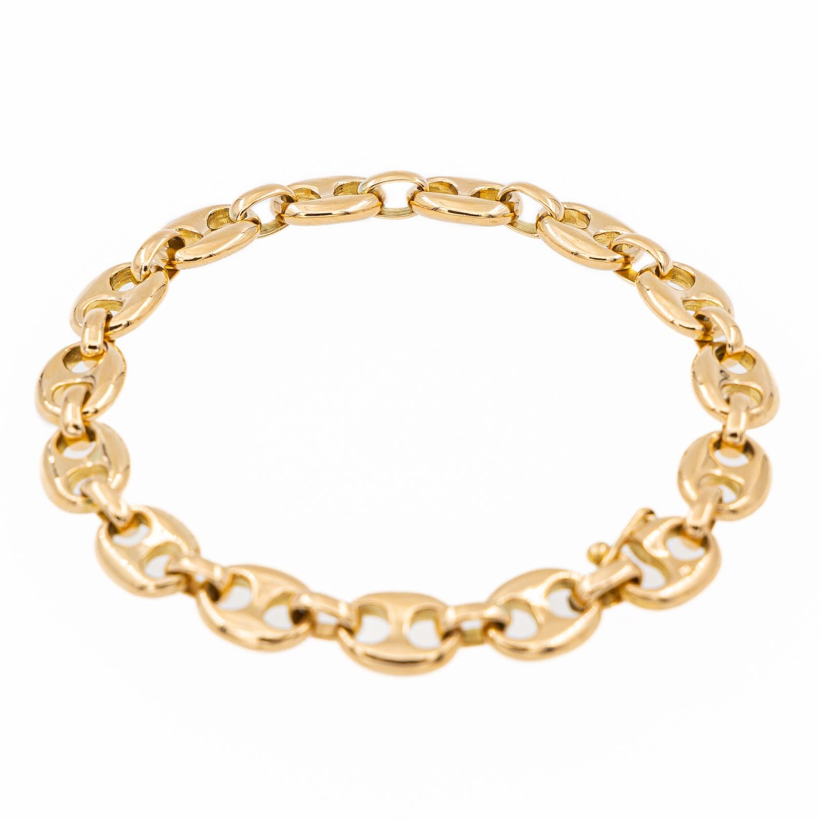 Bracelet maille grain de café or jaune 18 carats d'occasion rivluxe Rivluxe