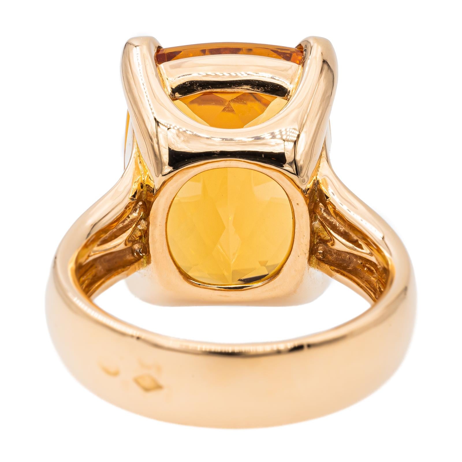 Bague cocktail topaze impériale or jaune 18 carats Rivluxe Occasion Rivluxe