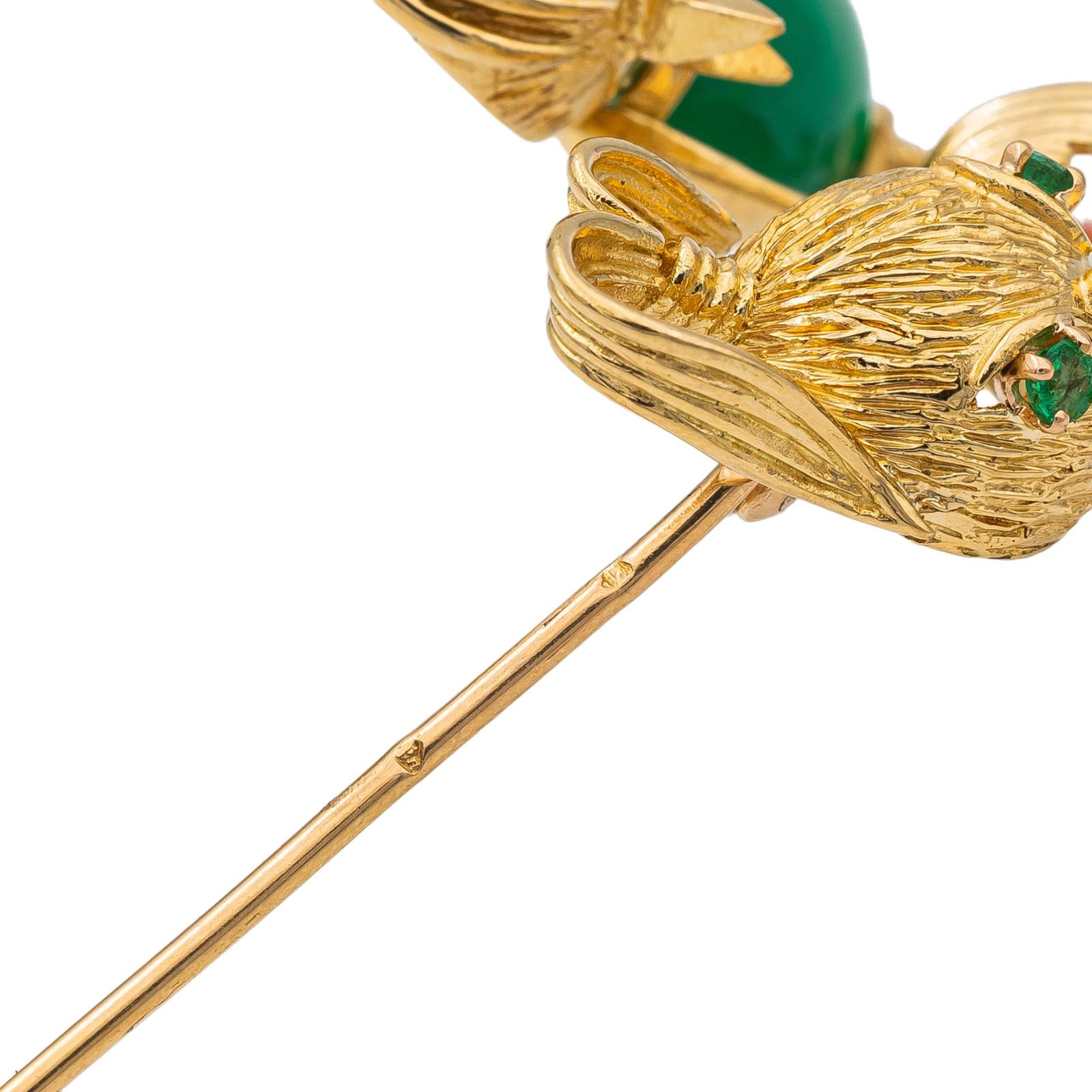 Broche raffinée art nouveau oiseau perle & strass début XXème laiton Broche raffinée art nouveau oiseau perle & strass début XXème laiton