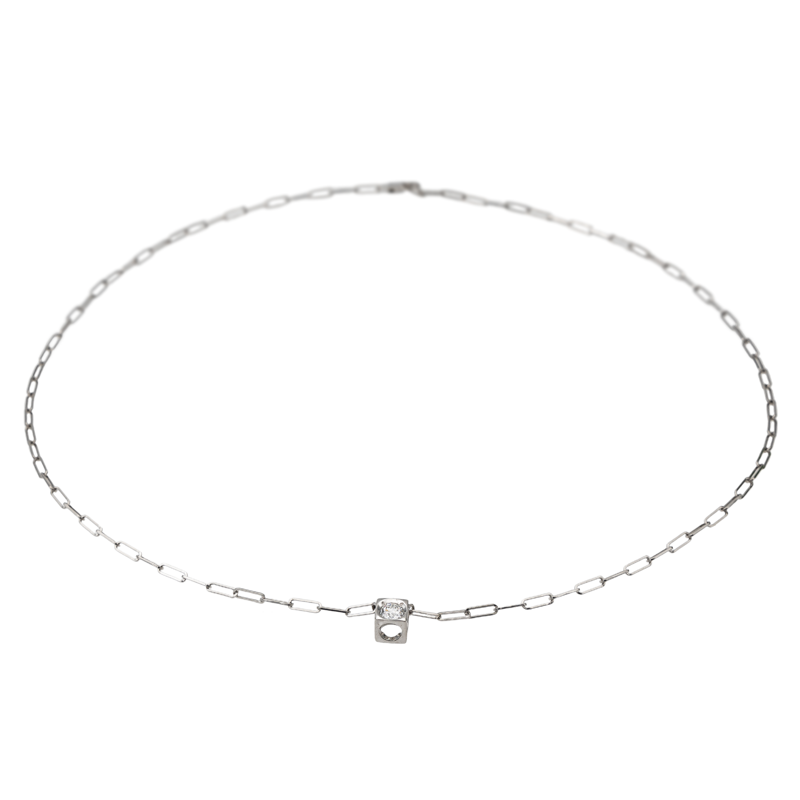 Collier Dinh Van Le Cube Grand Modele Or Blanc 18 Carats Rivluxe Rivluxe