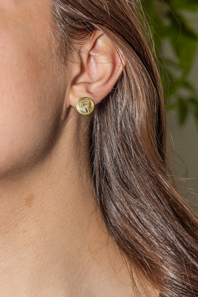 Boucles d oreilles puces signees Dinh Van en or jaune 18K Rivluxe Rivluxe