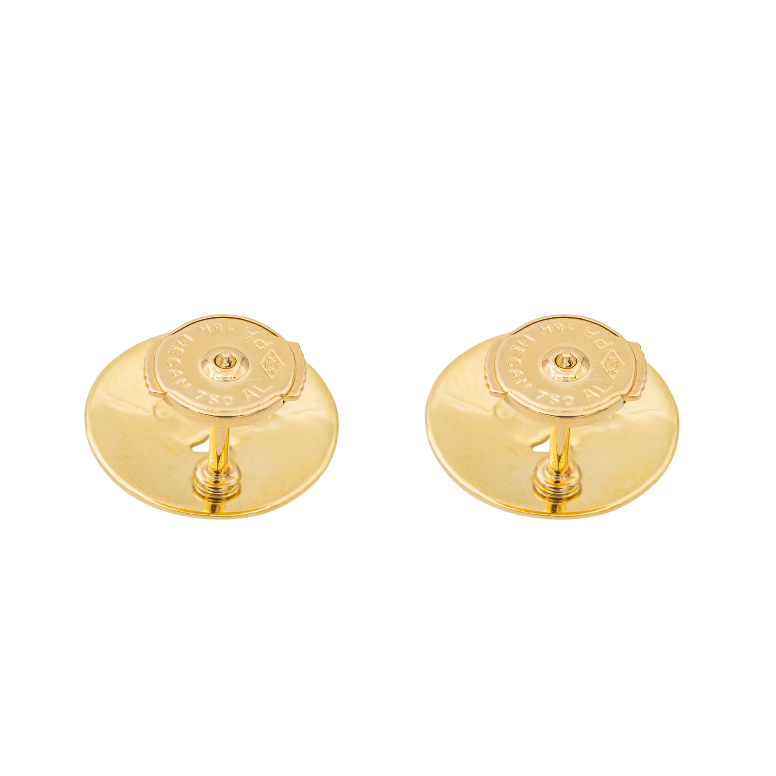 Boucles d oreilles puces signees Dinh Van en or jaune 18K Rivluxe Rivluxe