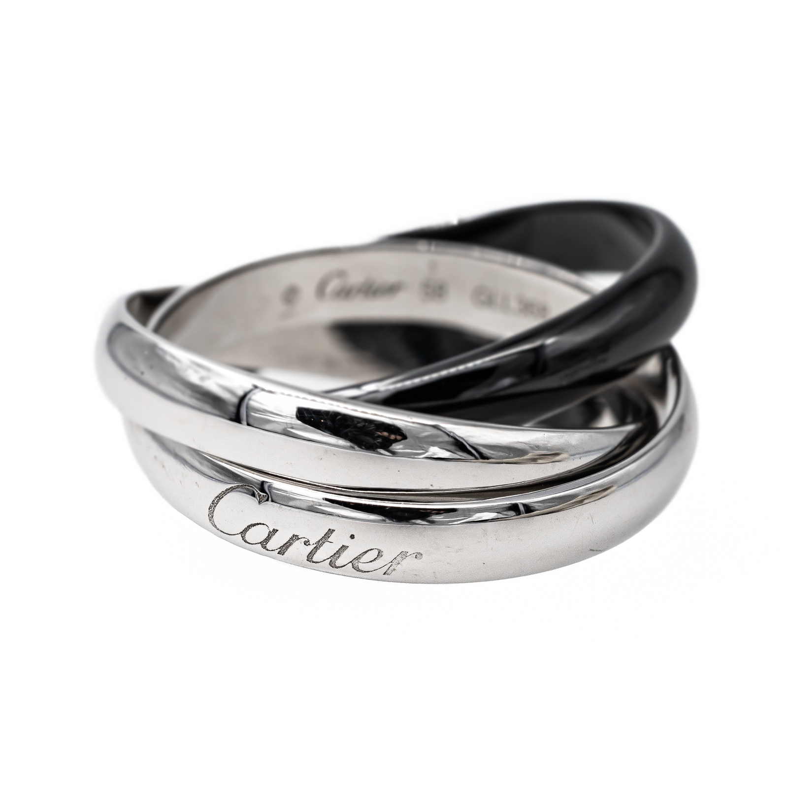Bague Trinity Sign e Cartier En Or Blanc 18K Et C ramique Rivluxe Bague Trinity Sign e Cartier En Or Blanc 18K Et C ramique Rivluxe