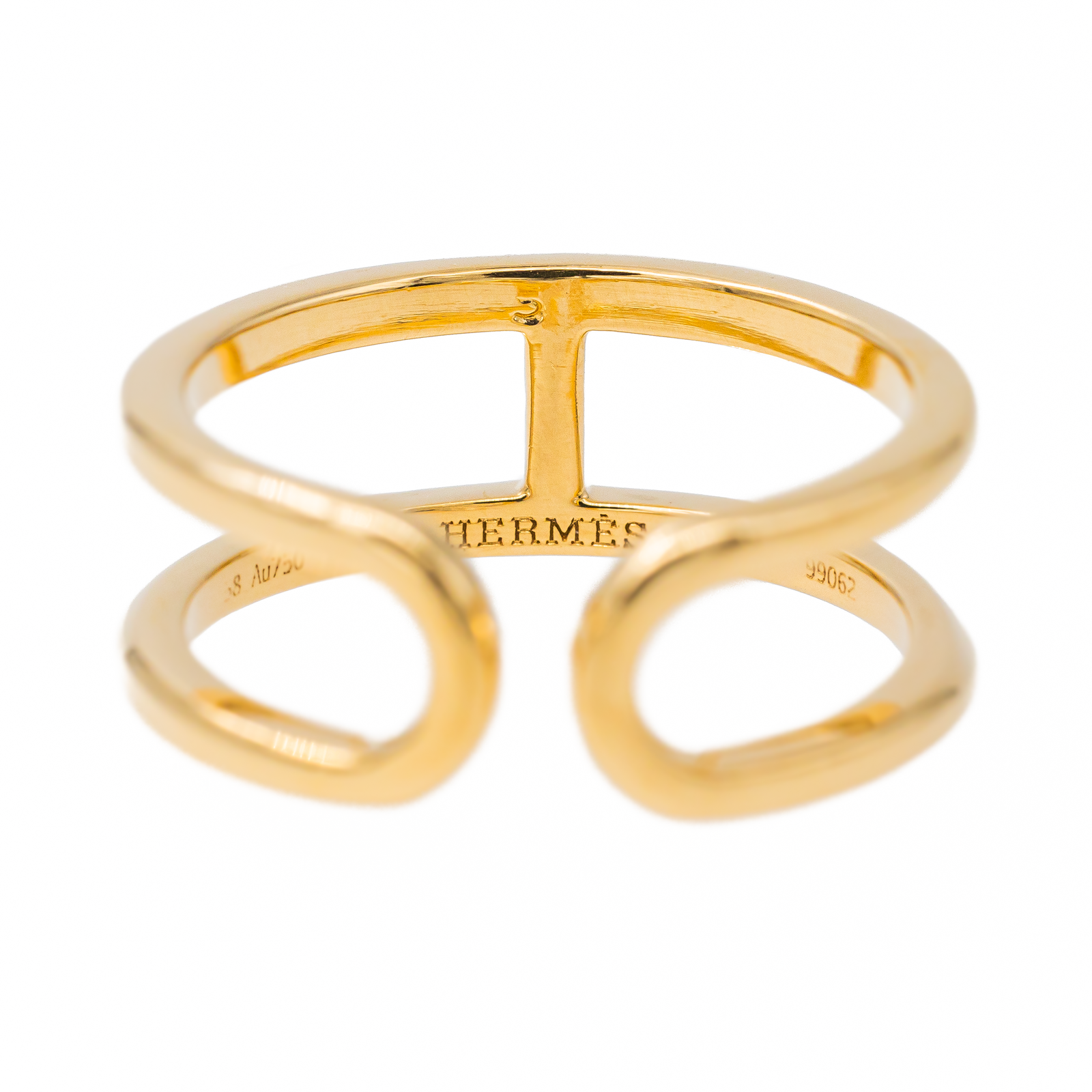 Bague signée Hermès en or jaune 18K, Ever Chaîne d'Ancre Rivluxe Rivluxe