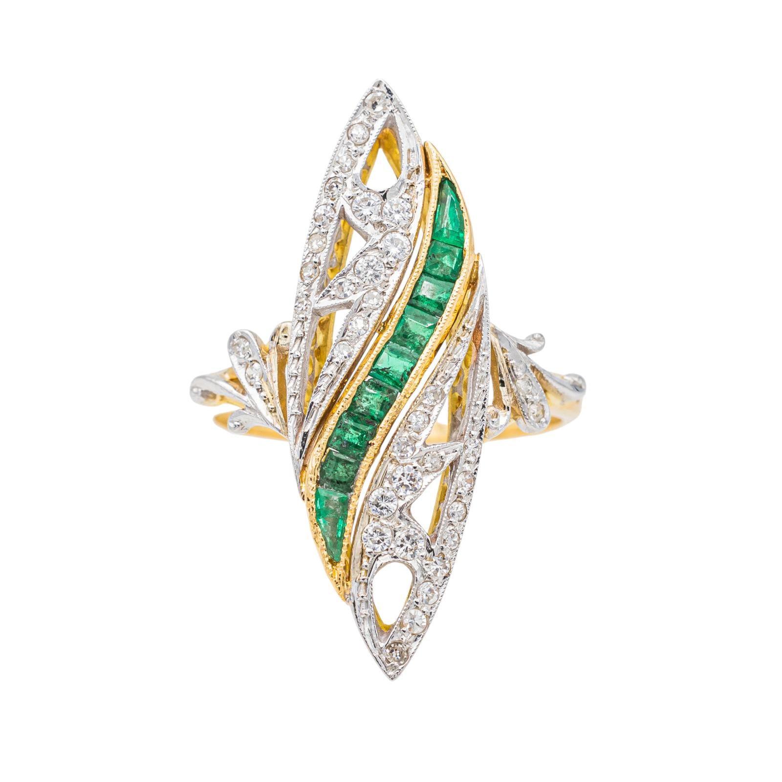 Diamant Marquise Emeraude Bague Marquise Diamants