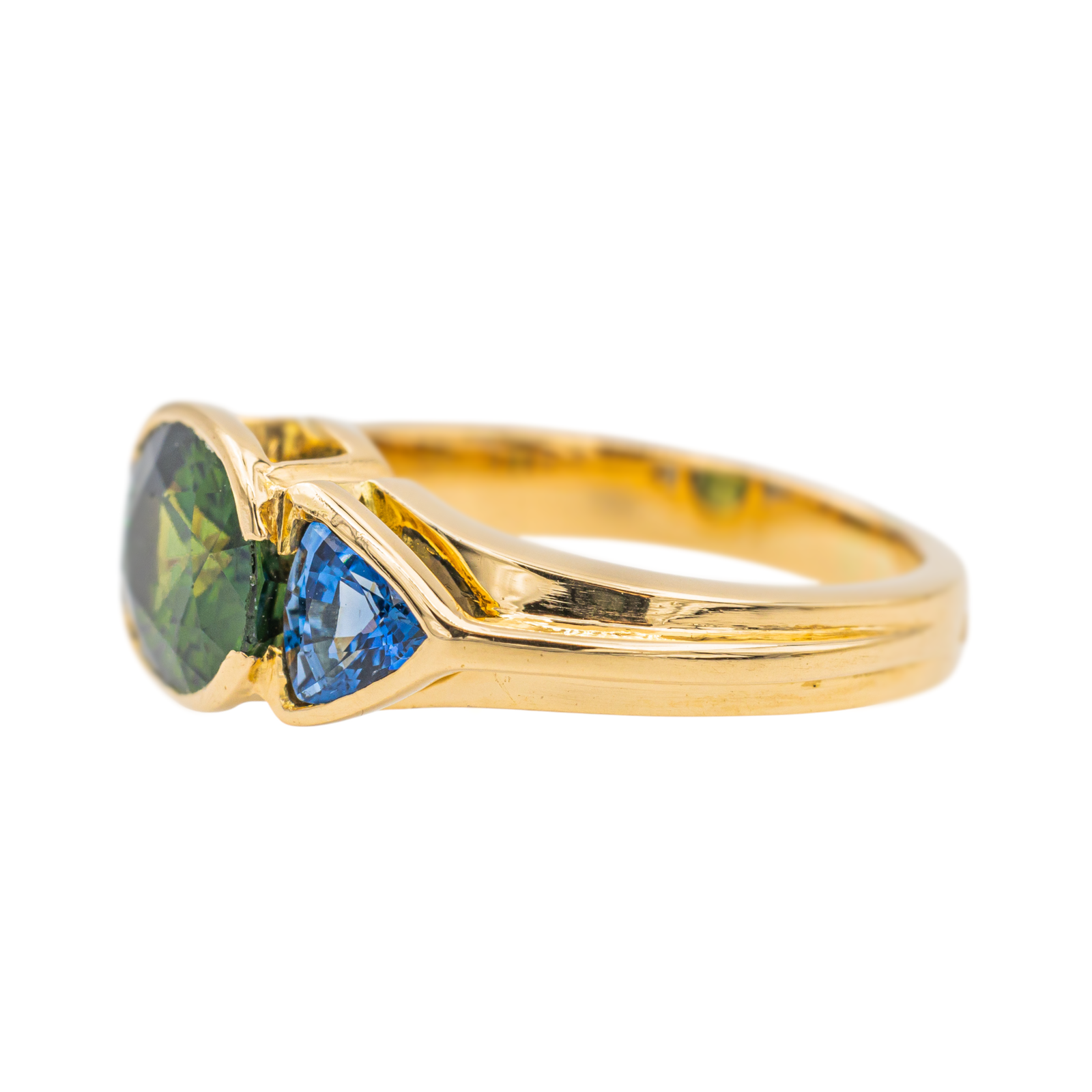 Bague Jonc en Or Jaune 750 avec Saphir Bleu - Bijou d'Occasion Bague Jonc en Or Jaune 750 avec Saphir Bleu - Bijou d'Occasion