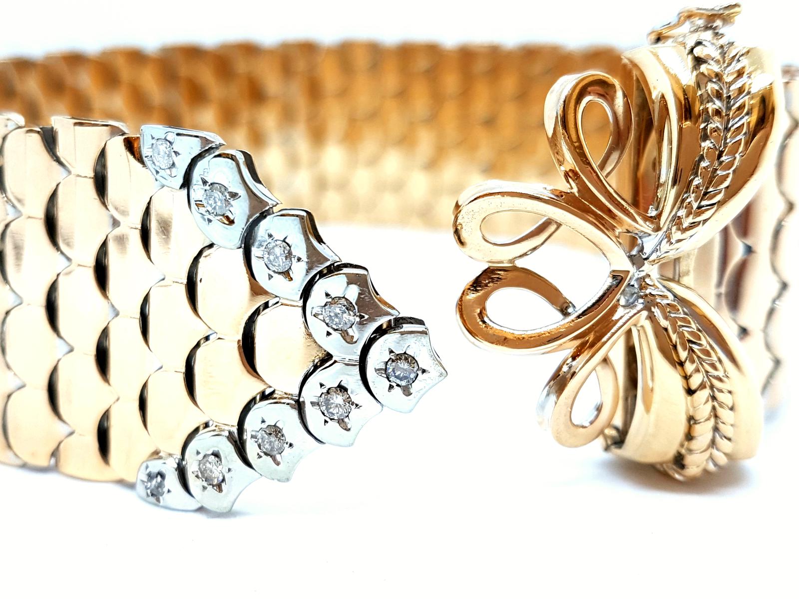 Bracelet Manchette Femme En Alliage Doré - Large Et Flexible - Pour Robe De Mariée, Soirée Et Occasions Spéciales