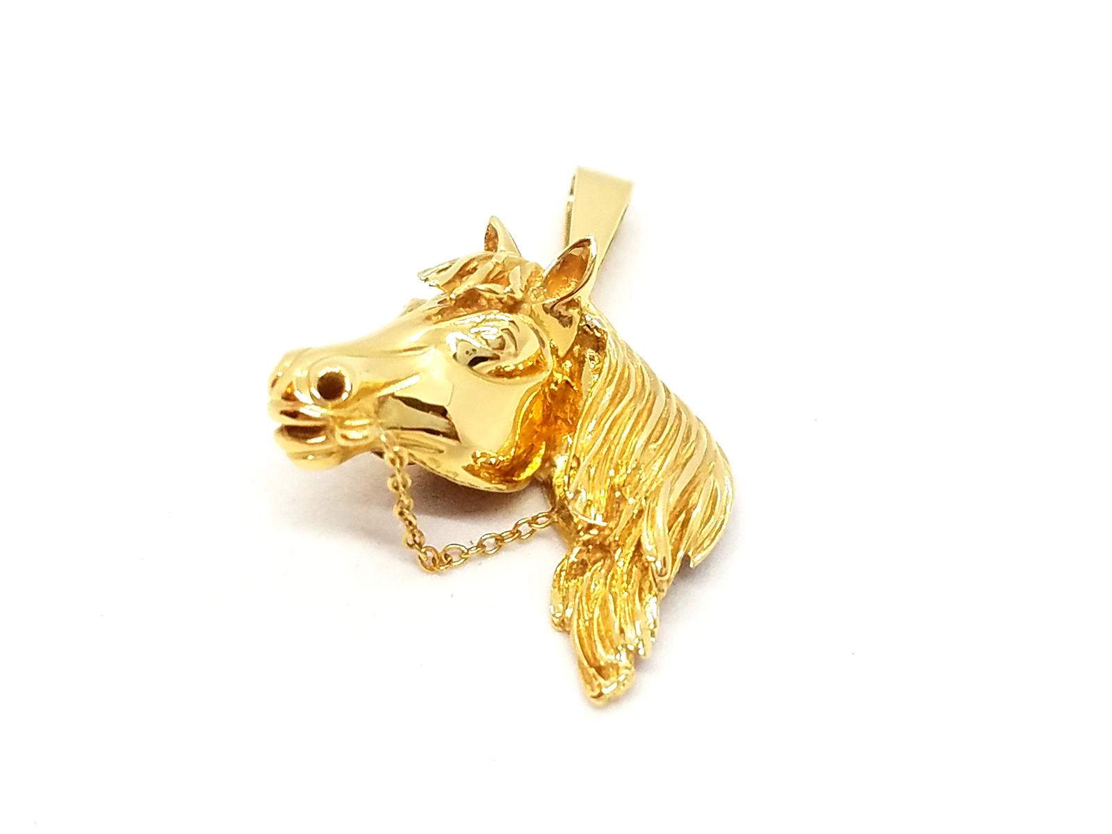 Pendentif cheval en or jaune