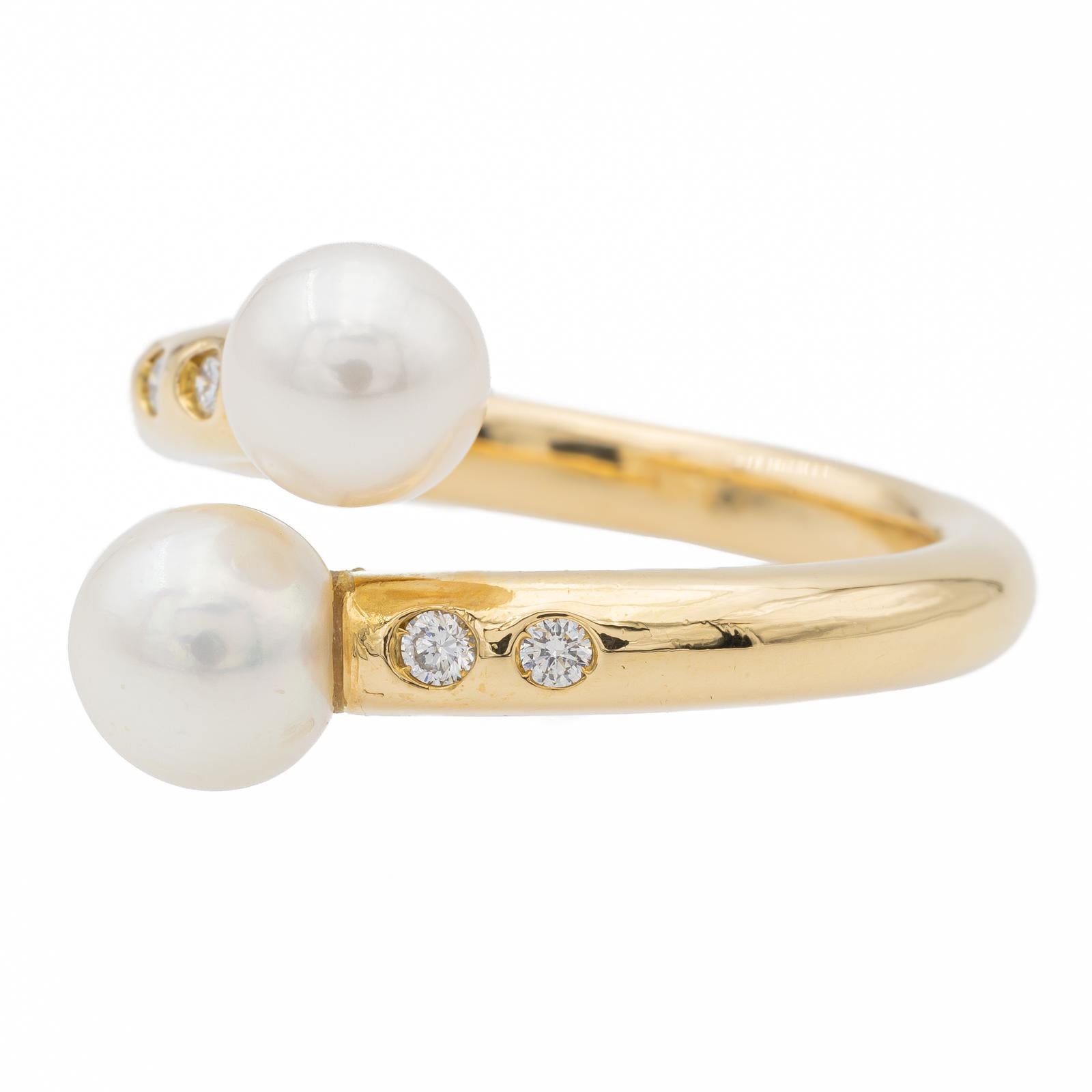 Bague Toi & moi Or blanc Perle, Diamant - Bijoux Seconde main, Occasion -  Rivluxe