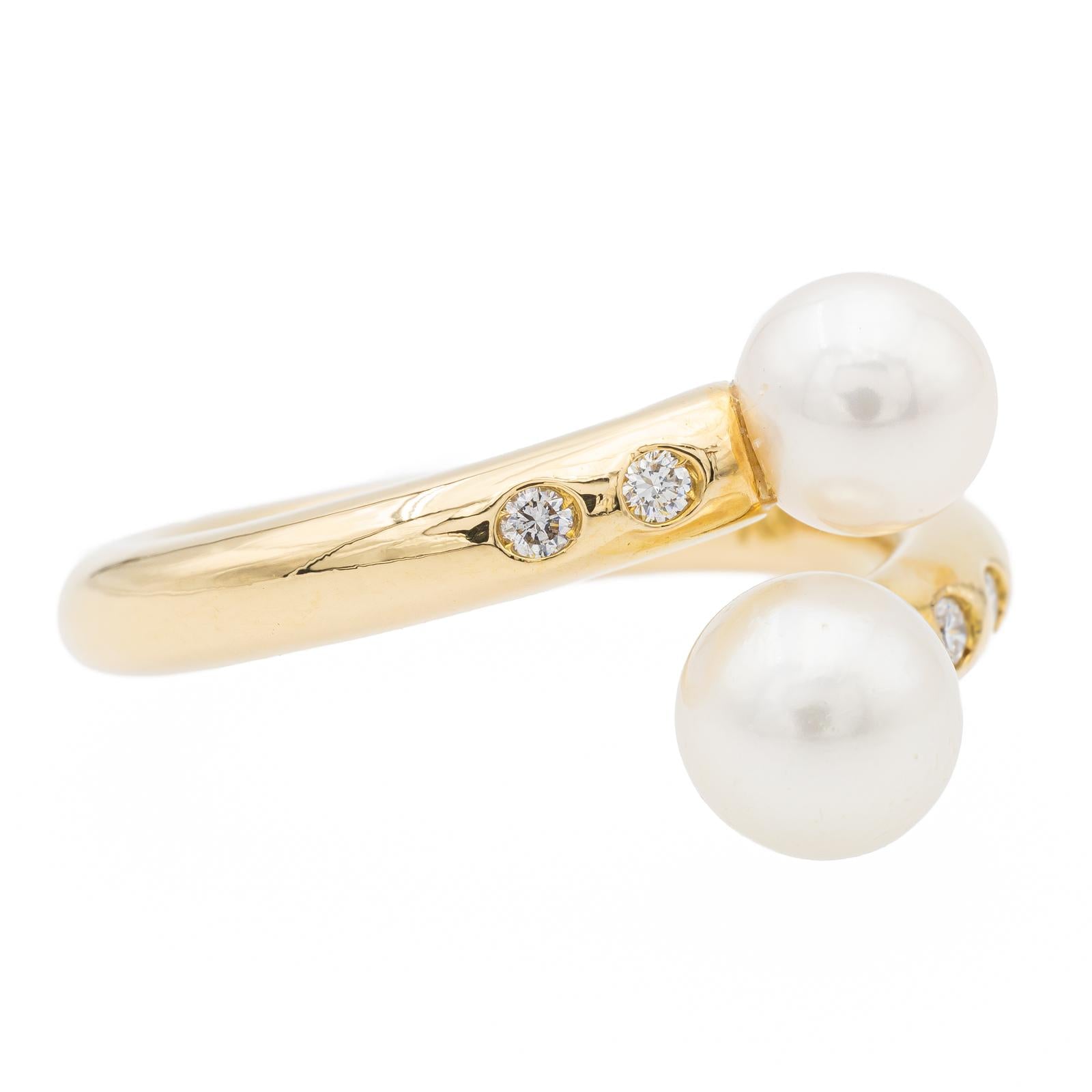 Bague Toi & moi Or blanc Perle, Diamant - Bijoux Seconde main, Occasion -  Rivluxe