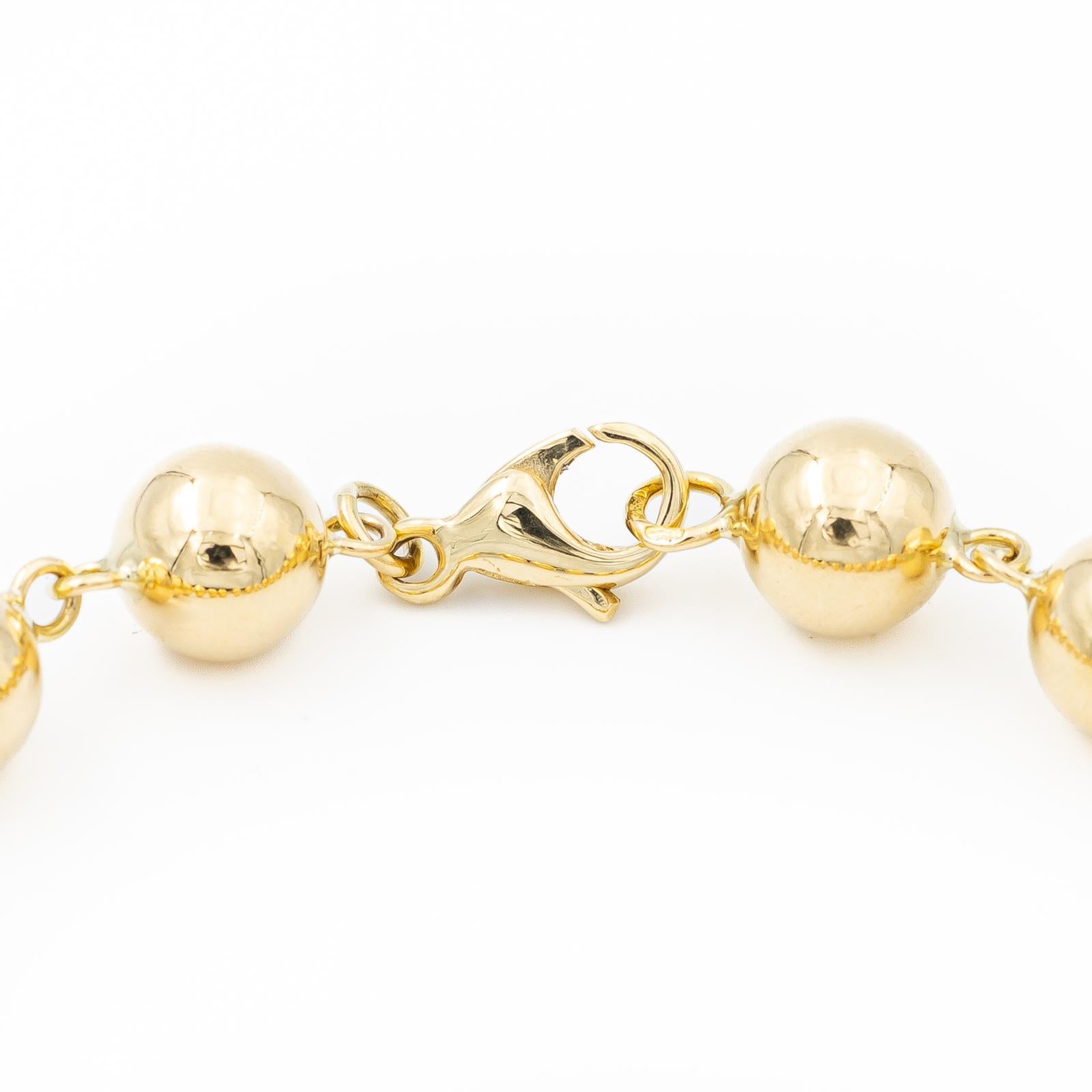 Bracelet femme trois heures, or blanc, or jaune, or rose, avec boules en or  14 carats, poids 3,7 g : Amazon.fr: Mode