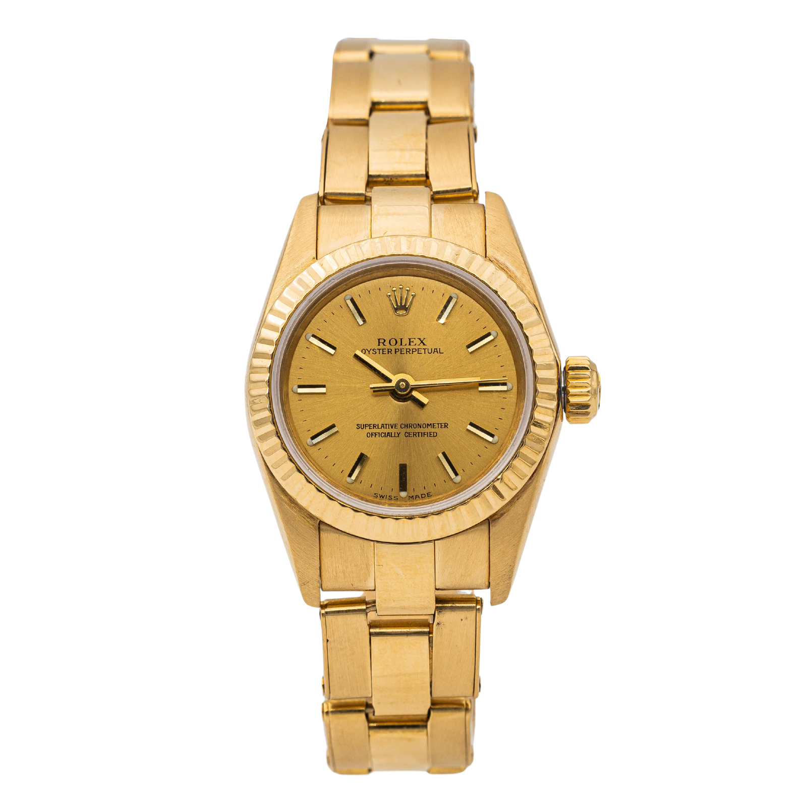 Rolex Montre Lady oyster perpetual Or jaune Seconde main, Occasion Rivluxe