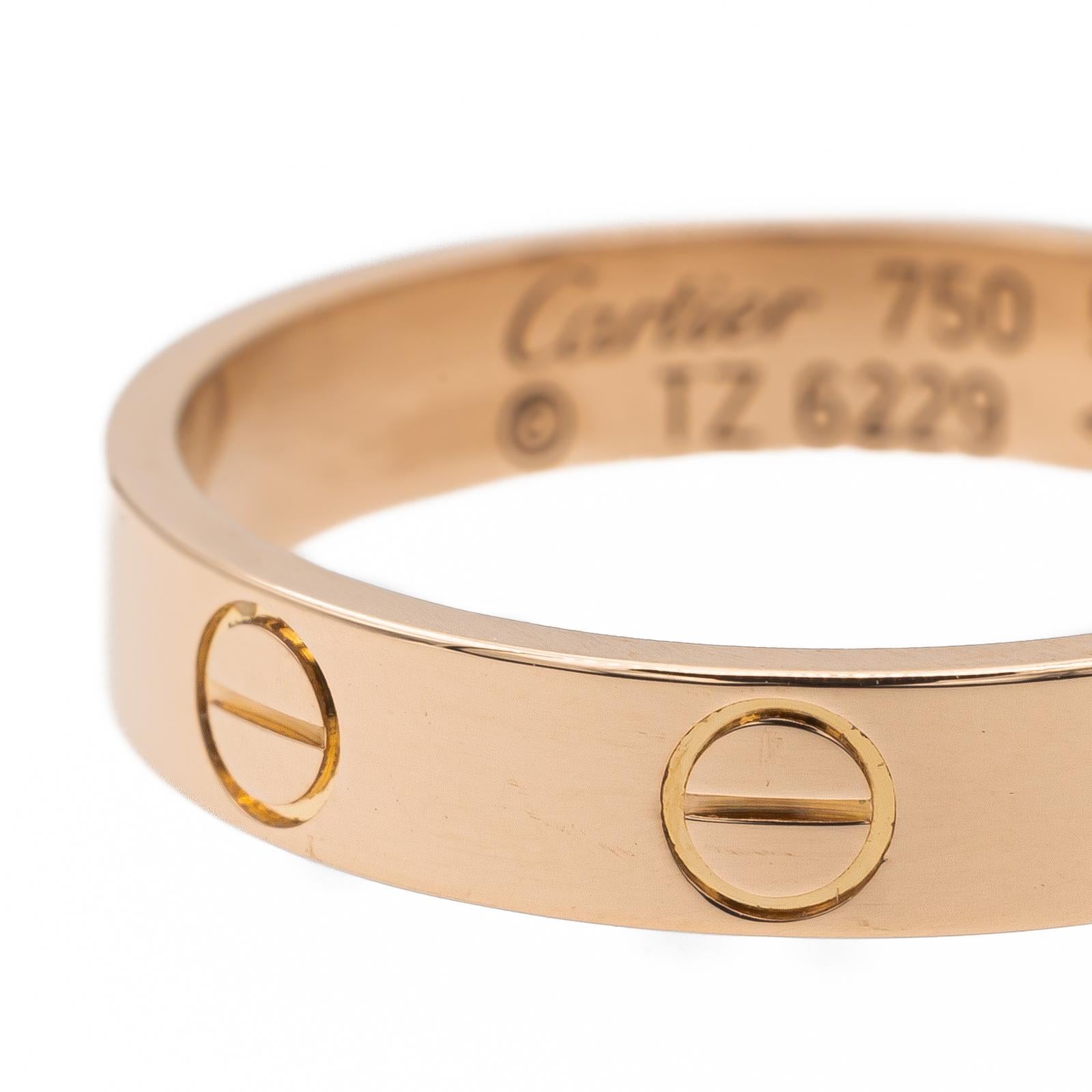 Bague Cartier Love en or rose 18 carats de seconde main Rivluxe