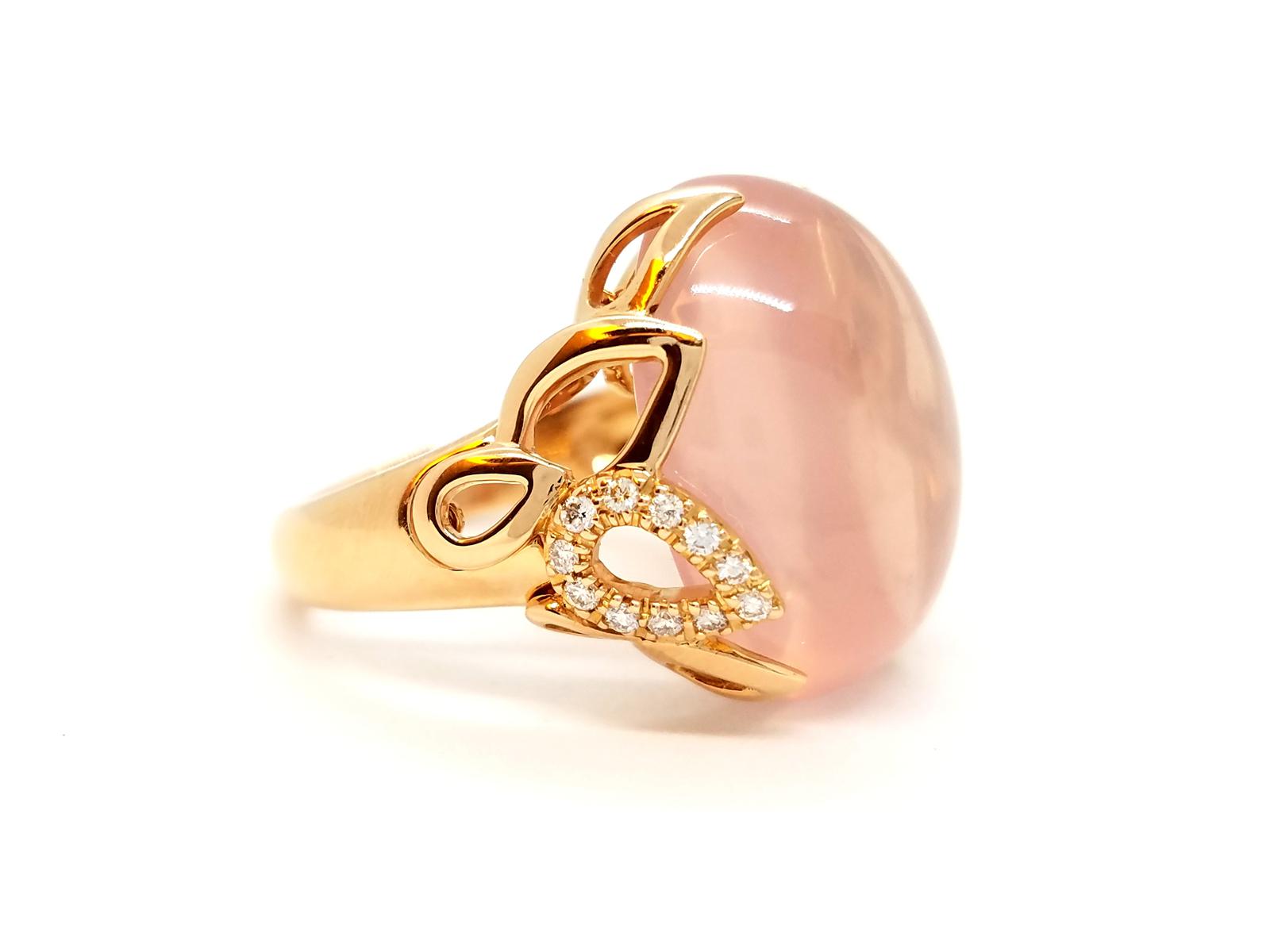 Isabelle Langlois Bague Or rose Quartz Rivluxe